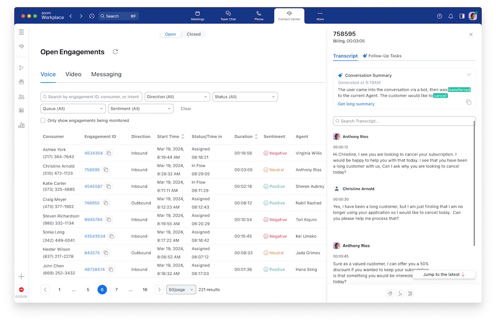 Zoom CX insights for Zoom Workplace