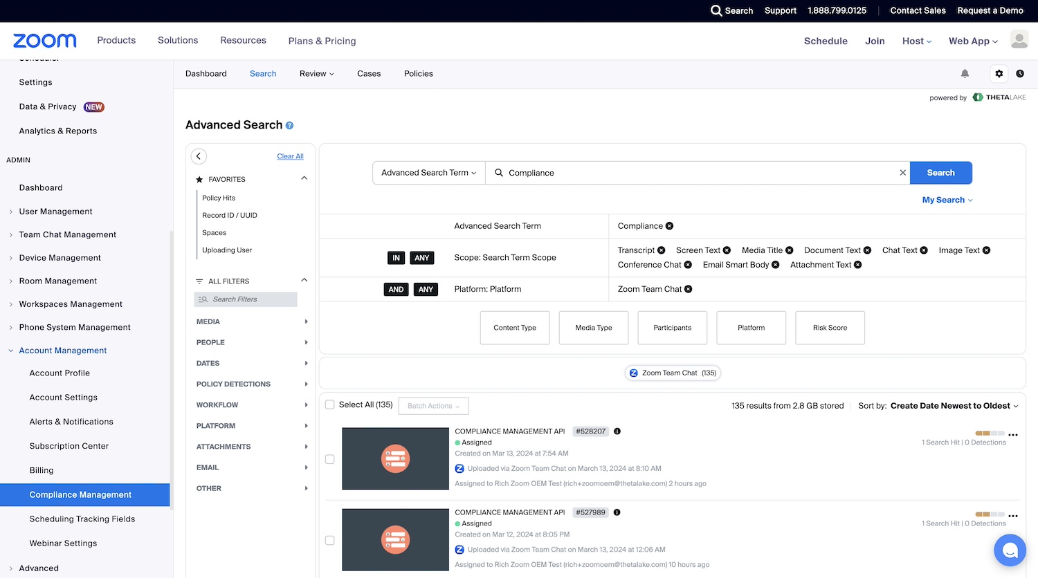 compliance management tools Zoom Compliance Manager